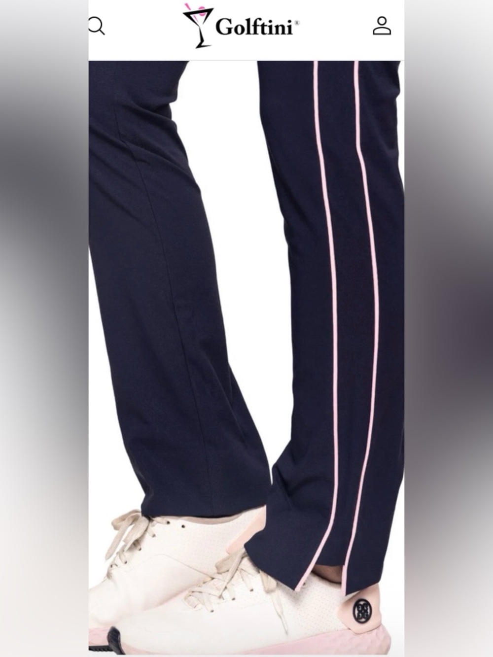 Stretch to Length Ankle Pant  with Pink Stripe